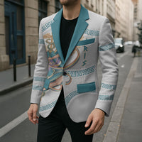 Iris Goddess Blazer Winged Iris Caduceus Staff Rainbow Ribbon Greek Key