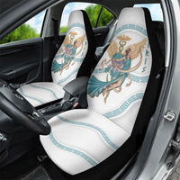 Iris Goddess Car Seat Cover Winged Iris Caduceus Staff Rainbow Ribbon Greek Key