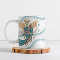 Iris Goddess Ceramic Mug Winged Iris Caduceus Staff Rainbow Ribbon Greek Key