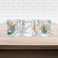 Iris Goddess Ceramic Mug Winged Iris Caduceus Staff Rainbow Ribbon Greek Key