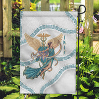 Iris Goddess Garden Flag Winged Iris Caduceus Staff Rainbow Ribbon Greek Key