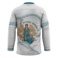 Iris Goddess Hockey Jersey Winged Iris Caduceus Staff Rainbow Ribbon Greek Key