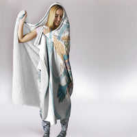 Iris Goddess Hooded Blanket Winged Iris Caduceus Staff Rainbow Ribbon Greek Key