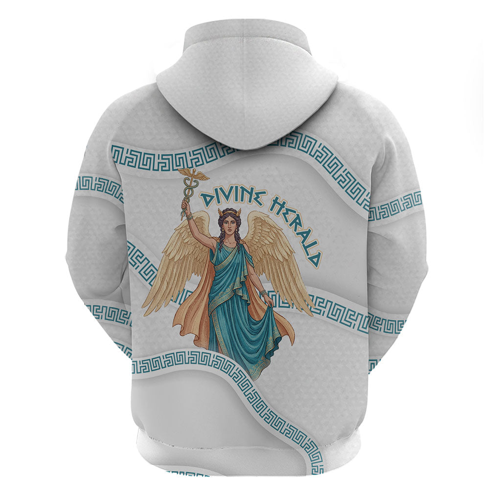 Iris Goddess Hoodie Winged Iris Caduceus Staff Rainbow Ribbon Greek Key