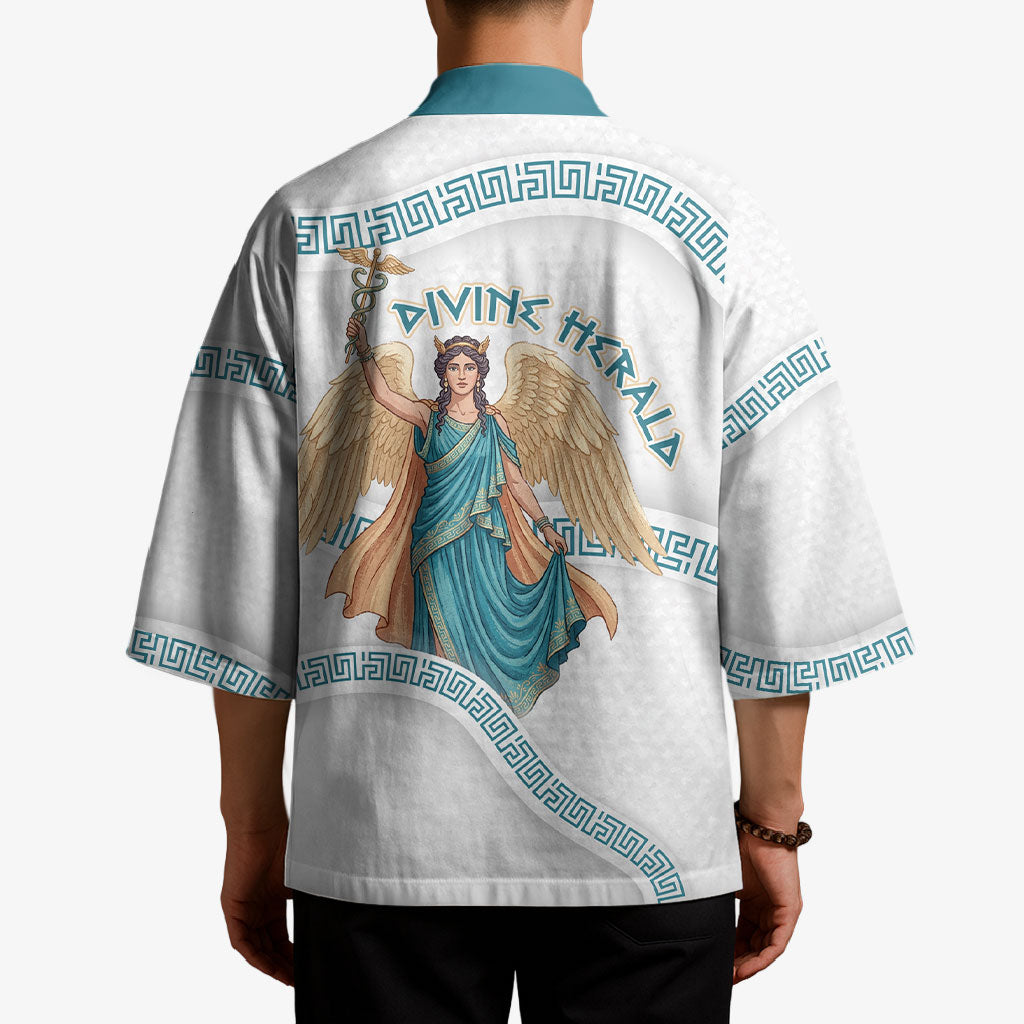 Iris Goddess Kimono Winged Iris Caduceus Staff Rainbow Ribbon Greek Key
