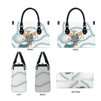 Iris Goddess Leather Bag Winged Iris Caduceus Staff Rainbow Ribbon Greek Key