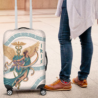 Iris Goddess Luggage Cover Winged Iris Caduceus Staff Rainbow Ribbon Greek Key