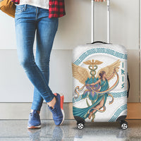 Iris Goddess Luggage Cover Winged Iris Caduceus Staff Rainbow Ribbon Greek Key