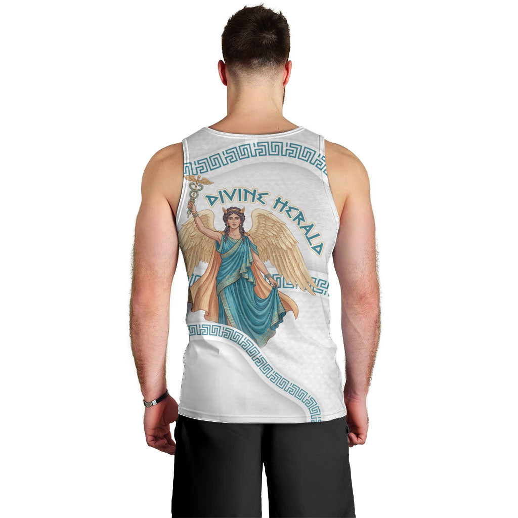 Iris Goddess Men Tank Top Winged Iris Caduceus Staff Rainbow Ribbon Greek Key