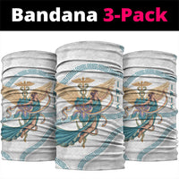 Iris Goddess Neck Gaiter Winged Iris Caduceus Staff Rainbow Ribbon Greek Key