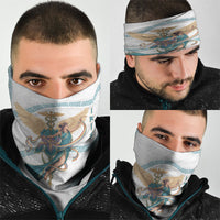 Iris Goddess Neck Gaiter Winged Iris Caduceus Staff Rainbow Ribbon Greek Key