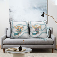 Iris Goddess Pillow Cover Winged Iris Caduceus Staff Rainbow Ribbon Greek Key