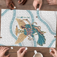 Iris Goddess Puzzle Winged Iris Caduceus Staff Rainbow Ribbon Greek Key