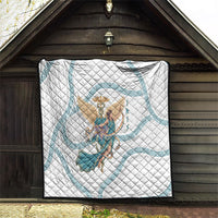 Iris Goddess Quilt Winged Iris Caduceus Staff Rainbow Ribbon Greek Key