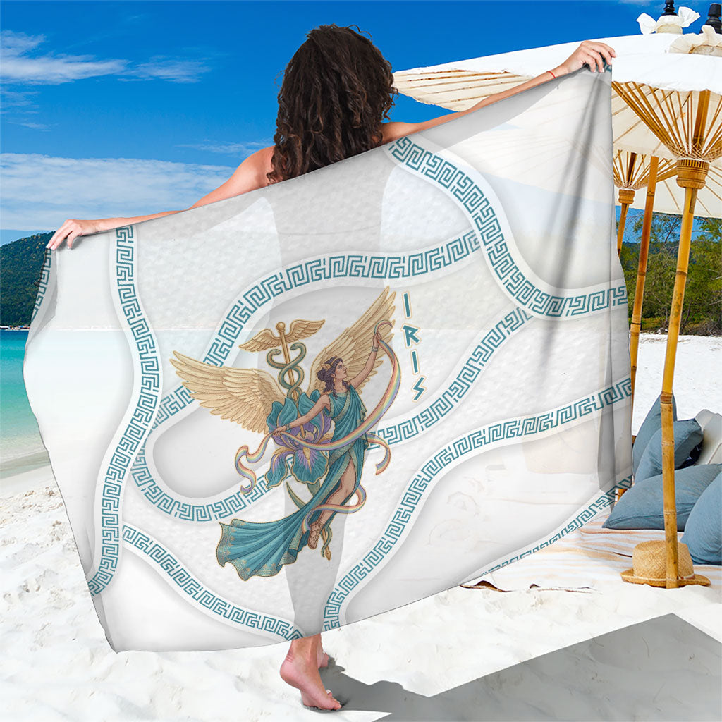 Iris Goddess Sarong Winged Iris Caduceus Staff Rainbow Ribbon Greek Key