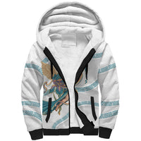 Iris Goddess Sherpa Hoodie Winged Iris Caduceus Staff Rainbow Ribbon Greek Key