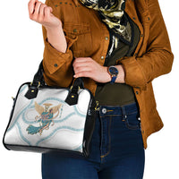 Iris Goddess Shoulder Handbag Winged Iris Caduceus Staff Rainbow Ribbon Greek Key
