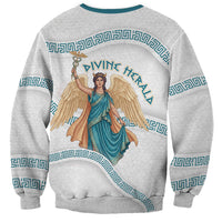 Iris Goddess Sweatshirt Winged Iris Caduceus Staff Rainbow Ribbon Greek Key