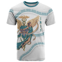 Iris Goddess T Shirt Winged Iris Caduceus Staff Rainbow Ribbon Greek Key