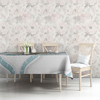 Iris Goddess Tablecloth Winged Iris Caduceus Staff Rainbow Ribbon Greek Key