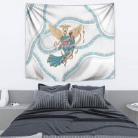 Iris Goddess Tapestry Winged Iris Caduceus Staff Rainbow Ribbon Greek Key