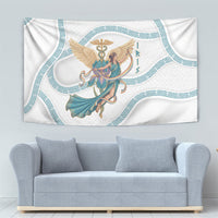Iris Goddess Tapestry Winged Iris Caduceus Staff Rainbow Ribbon Greek Key