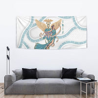 Iris Goddess Tapestry Winged Iris Caduceus Staff Rainbow Ribbon Greek Key
