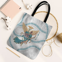 Iris Goddess Tote Bag Winged Iris Caduceus Staff Rainbow Ribbon Greek Key