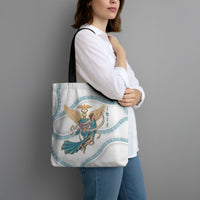 Iris Goddess Tote Bag Winged Iris Caduceus Staff Rainbow Ribbon Greek Key