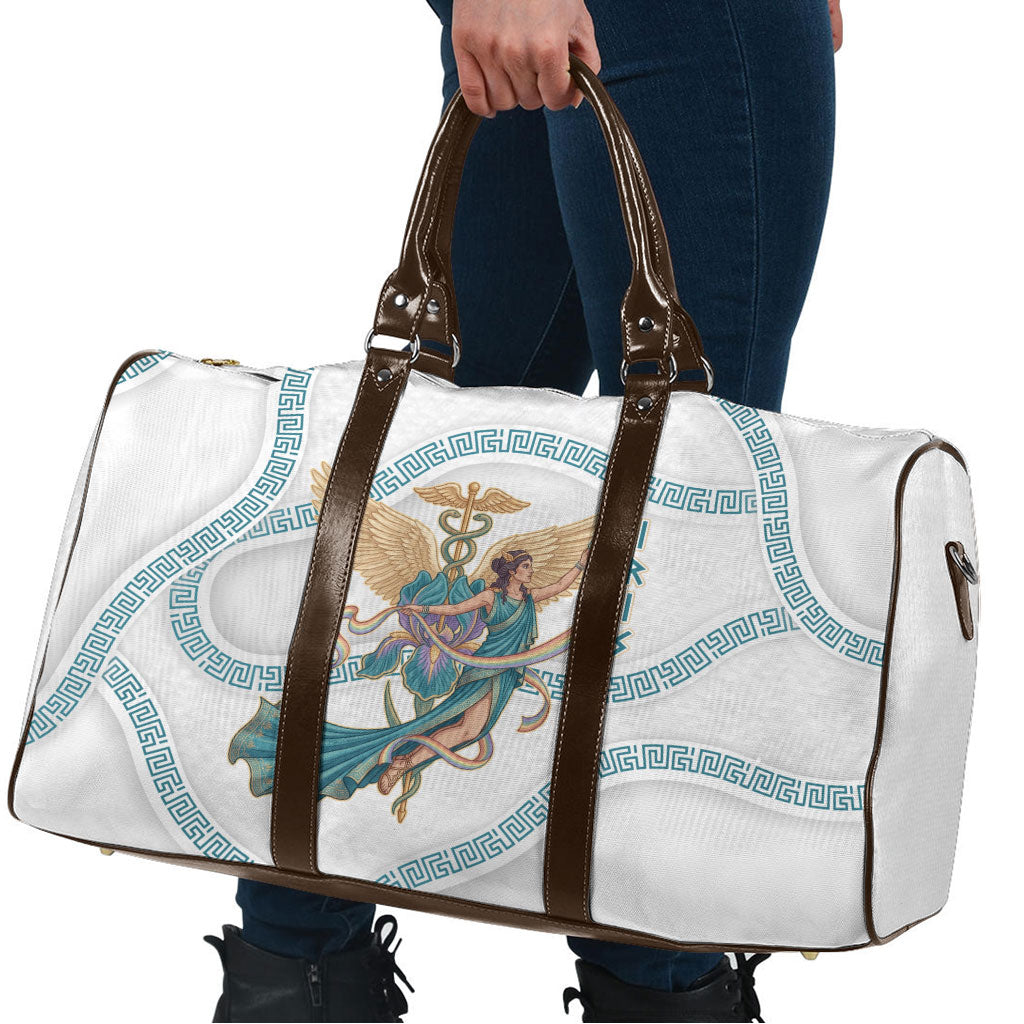 Iris Goddess Travel Bag Winged Iris Caduceus Staff Rainbow Ribbon Greek Key