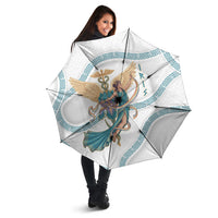 Iris Goddess Umbrella Winged Iris Caduceus Staff Rainbow Ribbon Greek Key