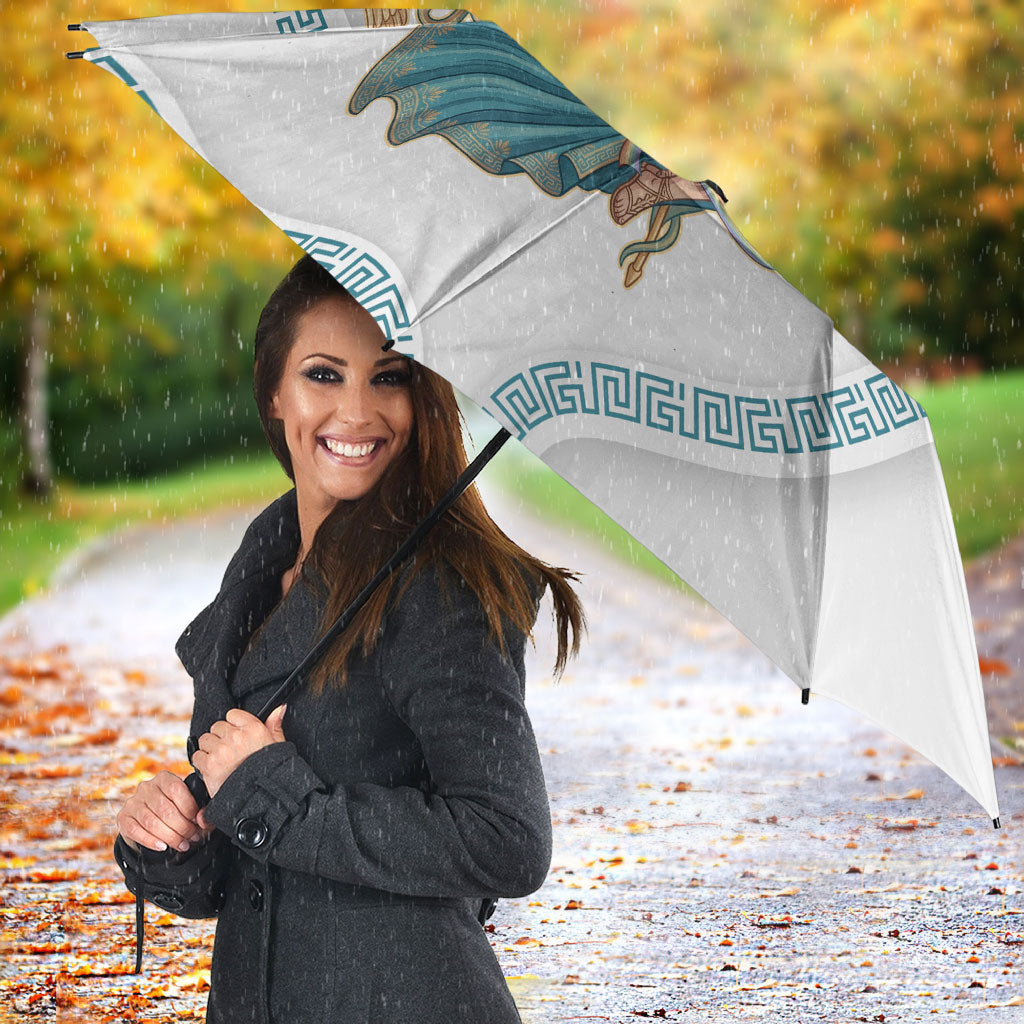 Iris Goddess Umbrella Winged Iris Caduceus Staff Rainbow Ribbon Greek Key