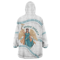 Iris Goddess Wearable Blanket Hoodie Winged Iris Caduceus Staff Rainbow Ribbon Greek Key