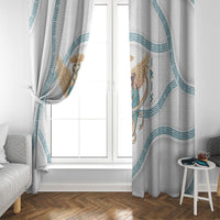 Iris Goddess Window Curtain Winged Iris Caduceus Staff Rainbow Ribbon Greek Key
