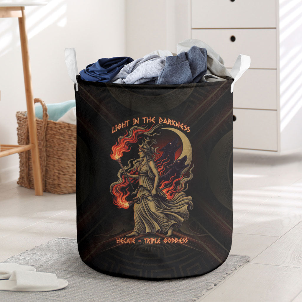 Hecate Triple Goddess Laundry Basket Greek Hecate Flaming Torches Key Snake And Hounds