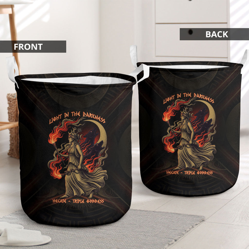 Hecate Triple Goddess Laundry Basket Greek Hecate Flaming Torches Key Snake And Hounds