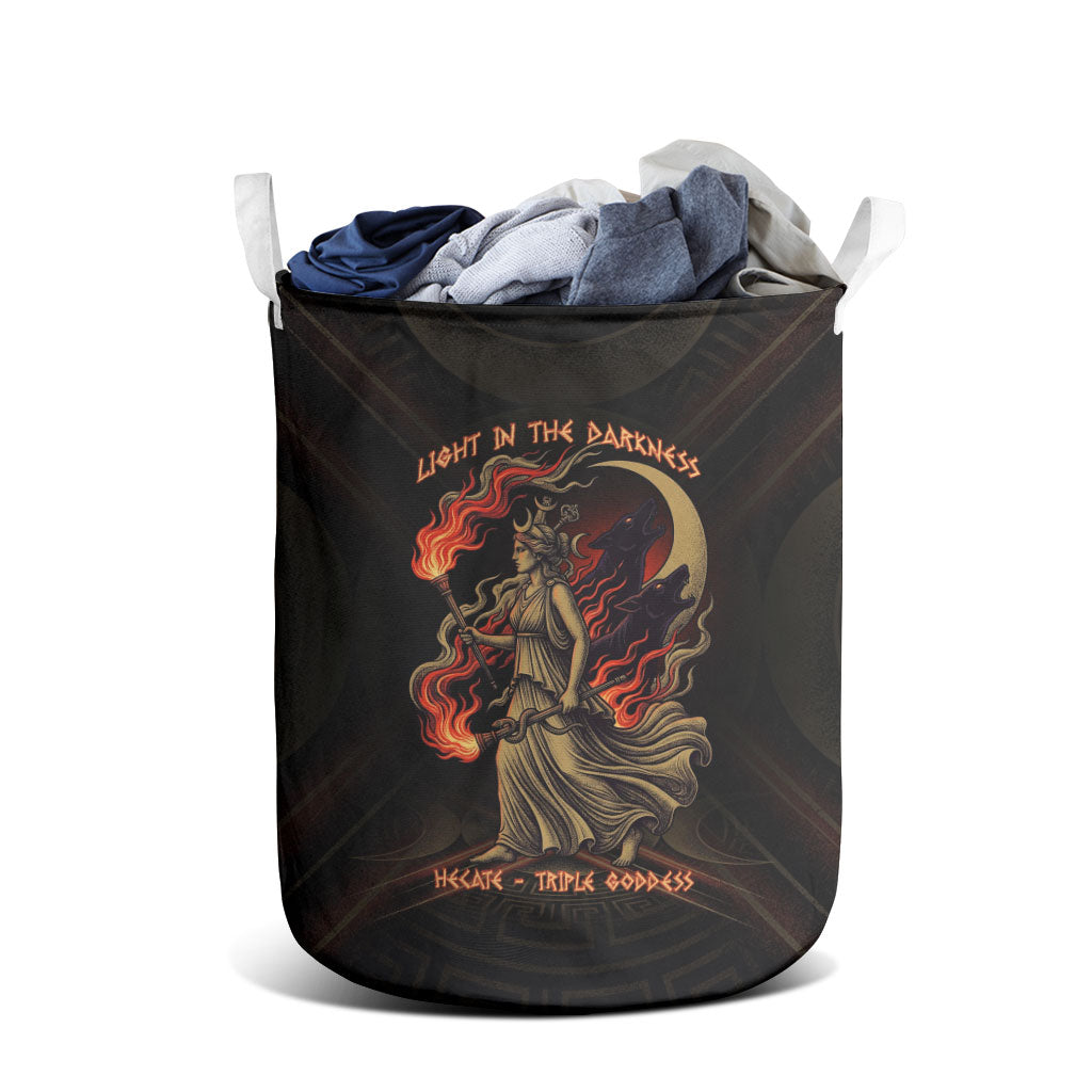 Hecate Triple Goddess Laundry Basket Greek Hecate Flaming Torches Key Snake And Hounds