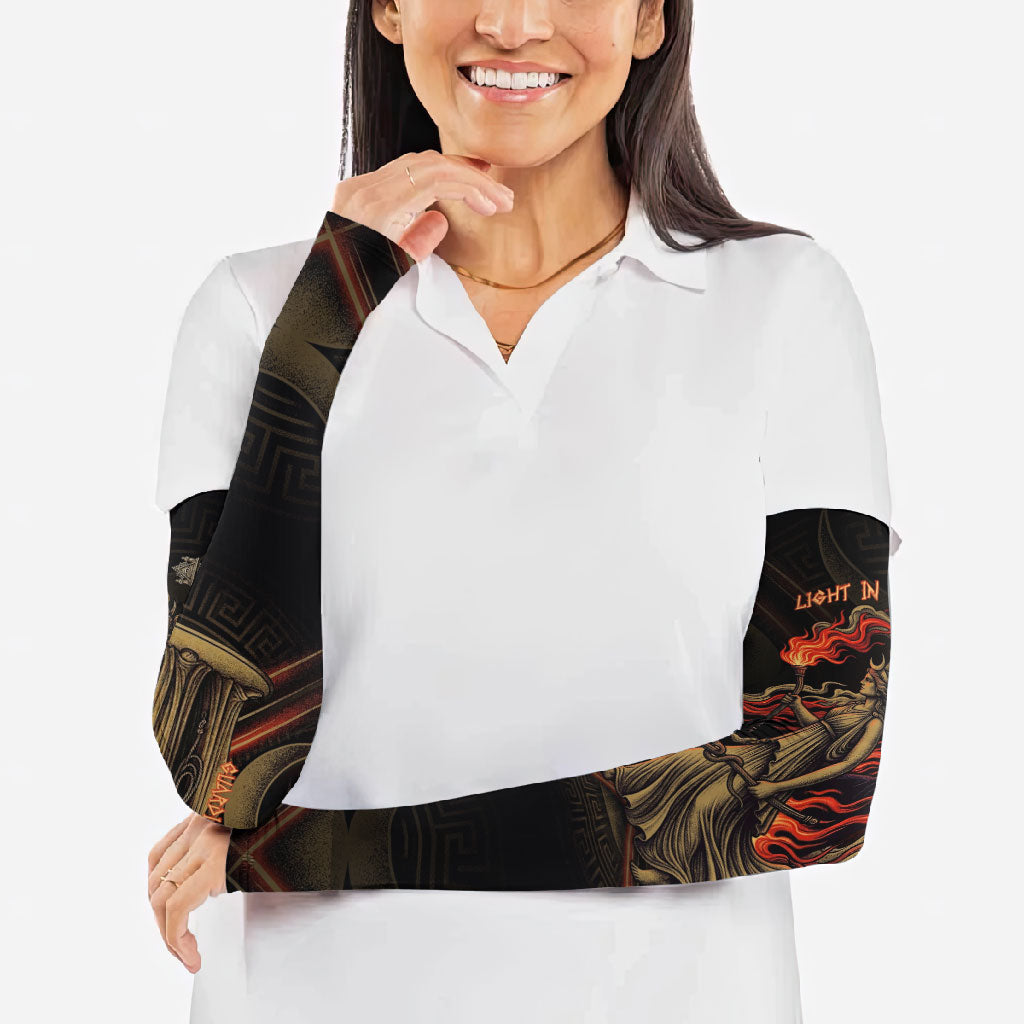 Hecate Triple Goddess Arm Sleeves Greek Hecate Flaming Torches Key Snake And Hounds