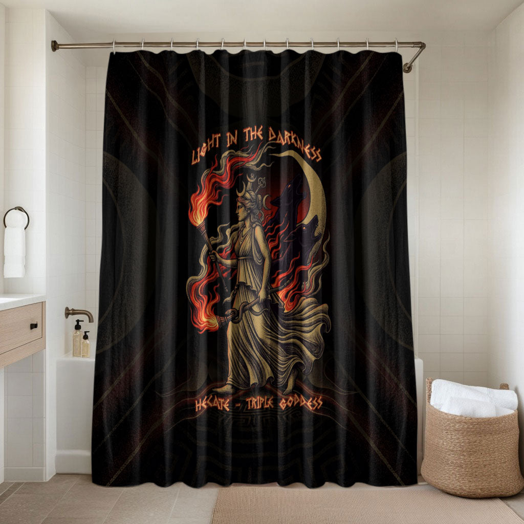 Hecate Triple Goddess Bathroom Set Greek Hecate Flaming Torches Key Snake And Hounds