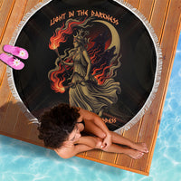 Hecate Triple Goddess Beach Blanket Greek Hecate Flaming Torches Key Snake And Hounds