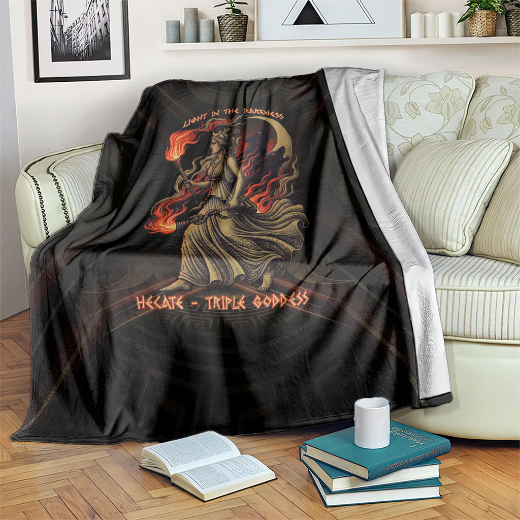 Hecate Triple Goddess Blanket Greek Hecate Flaming Torches Key Snake And Hounds