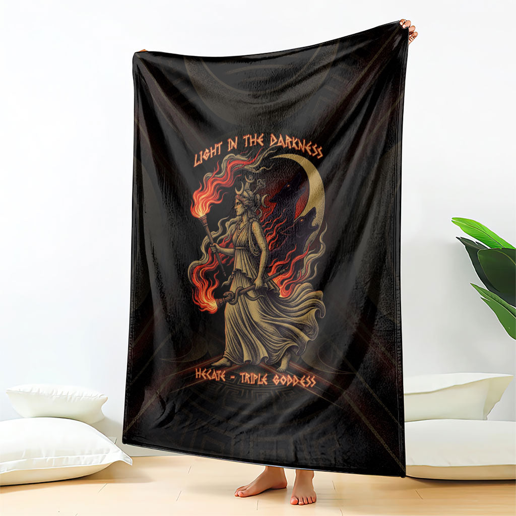 Hecate Triple Goddess Blanket Greek Hecate Flaming Torches Key Snake And Hounds