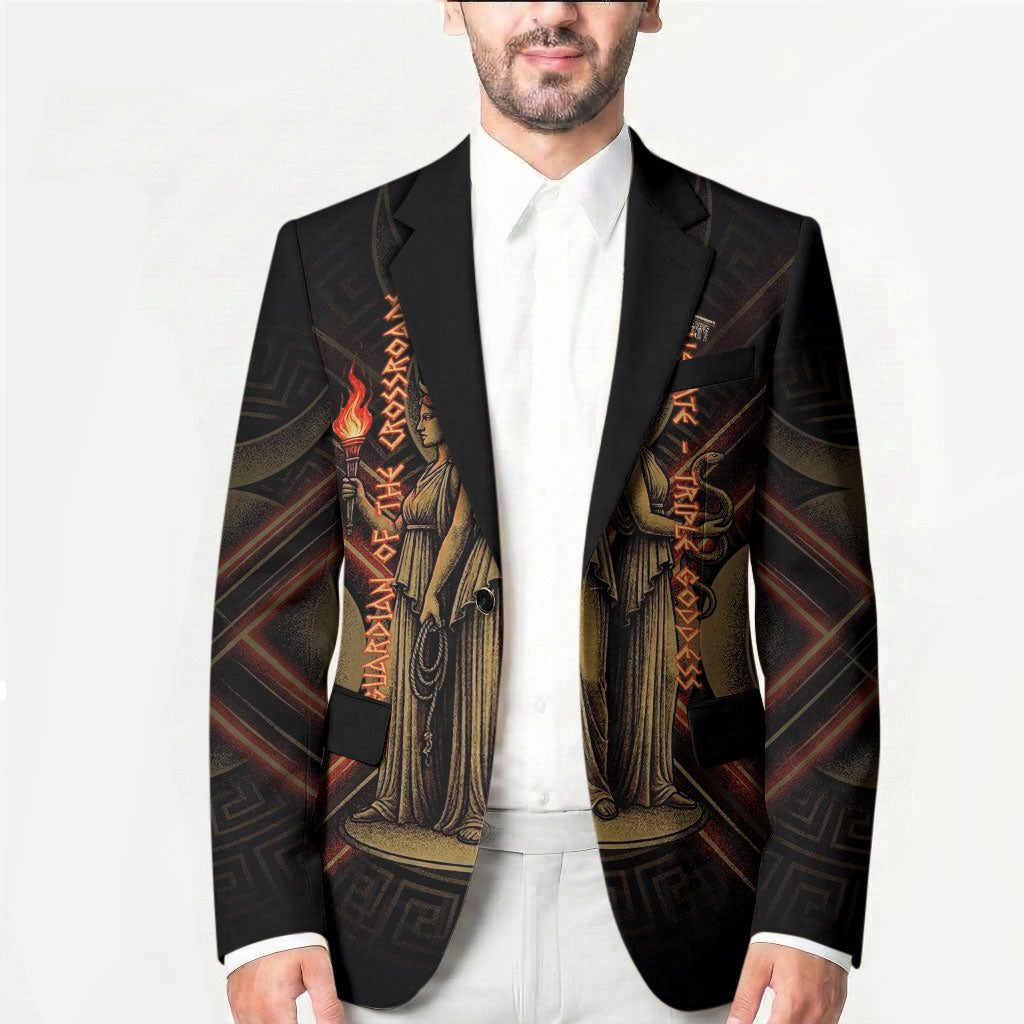 Hecate Triple Goddess Blazer Greek Hecate Flaming Torches Key Snake And Hounds