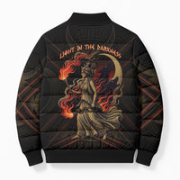 Hecate Triple Goddess Bomber Puffer Jacket Greek Hecate Flaming Torches Key Snake And Hounds
