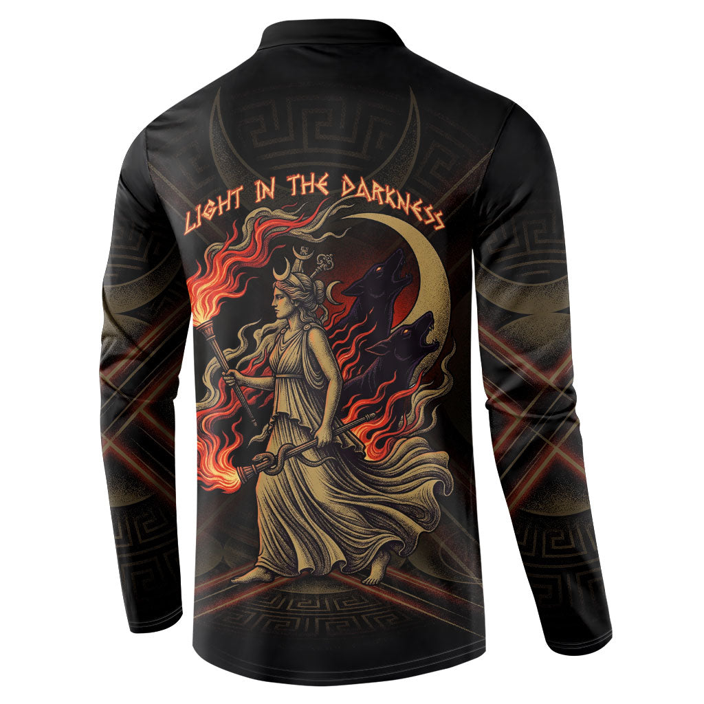 Hecate Triple Goddess Button Sweatshirt Greek Hecate Flaming Torches Key Snake And Hounds