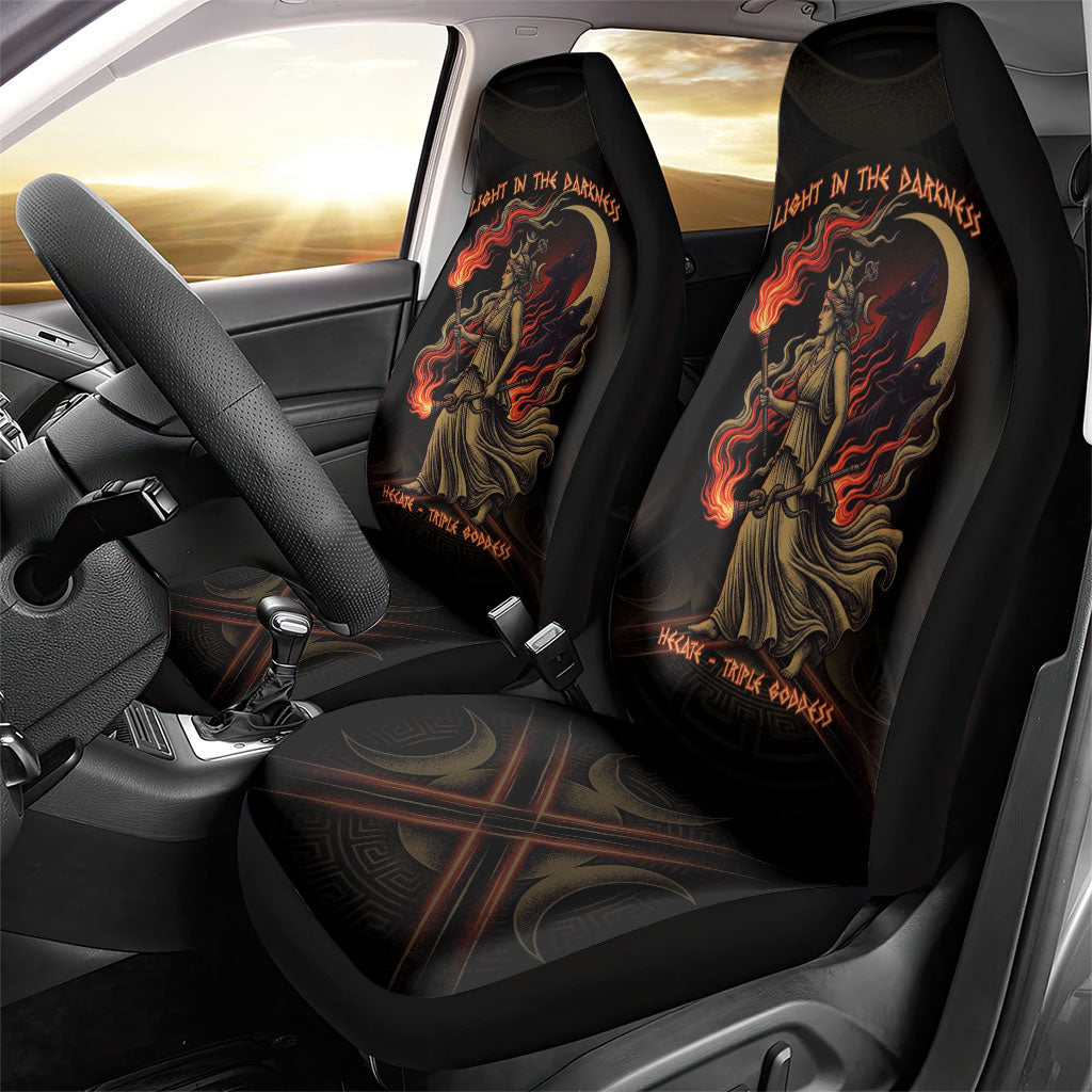 Hecate Triple Goddess Car Seat Cover Greek Hecate Flaming Torches Key Snake And Hounds
