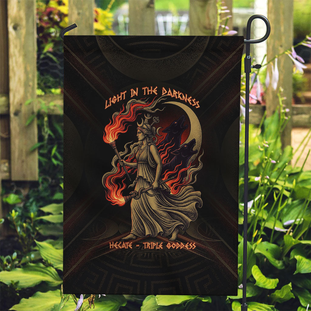 Hecate Triple Goddess Garden Flag Greek Hecate Flaming Torches Key Snake And Hounds