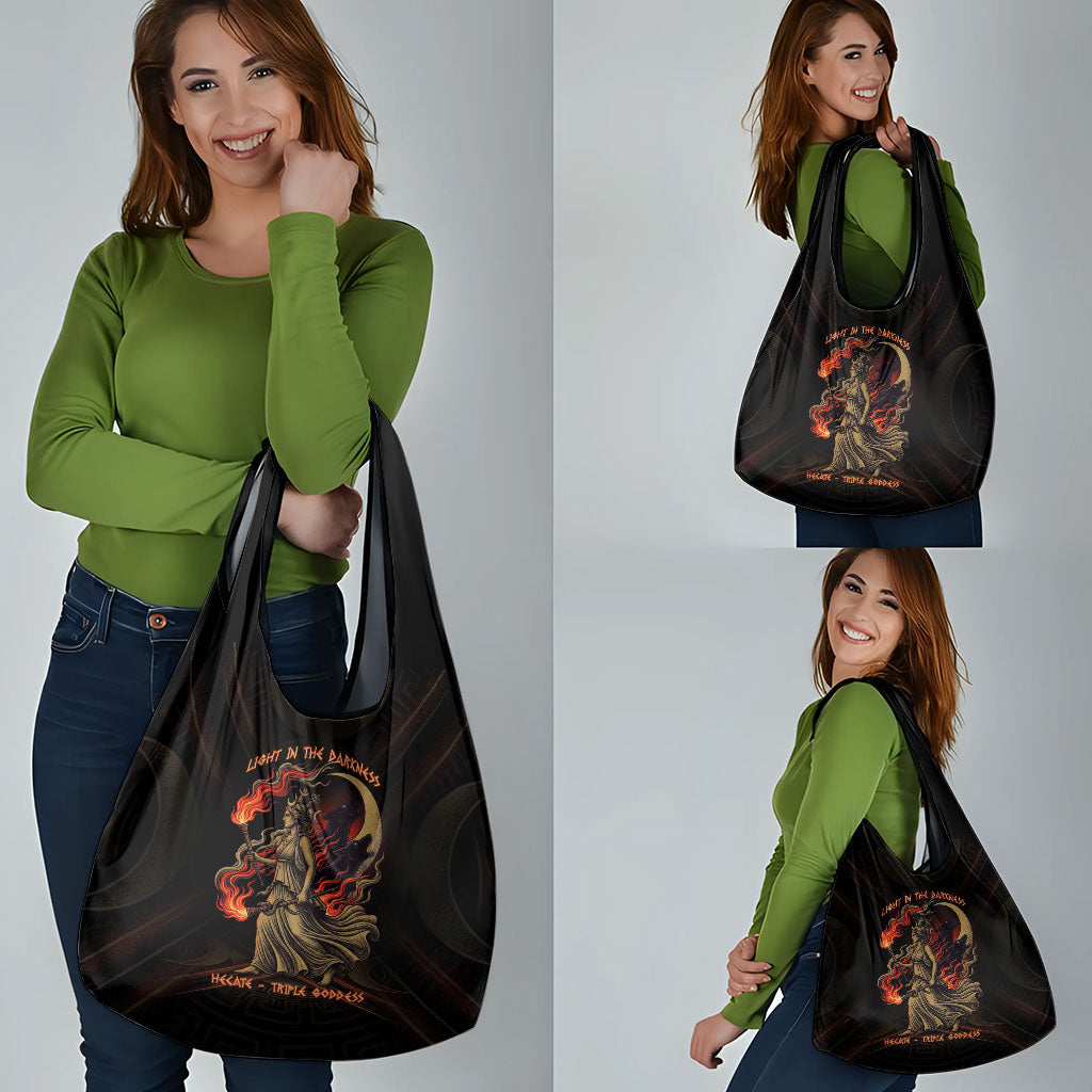 Hecate Triple Goddess Grocery Bag Greek Hecate Flaming Torches Key Snake And Hounds