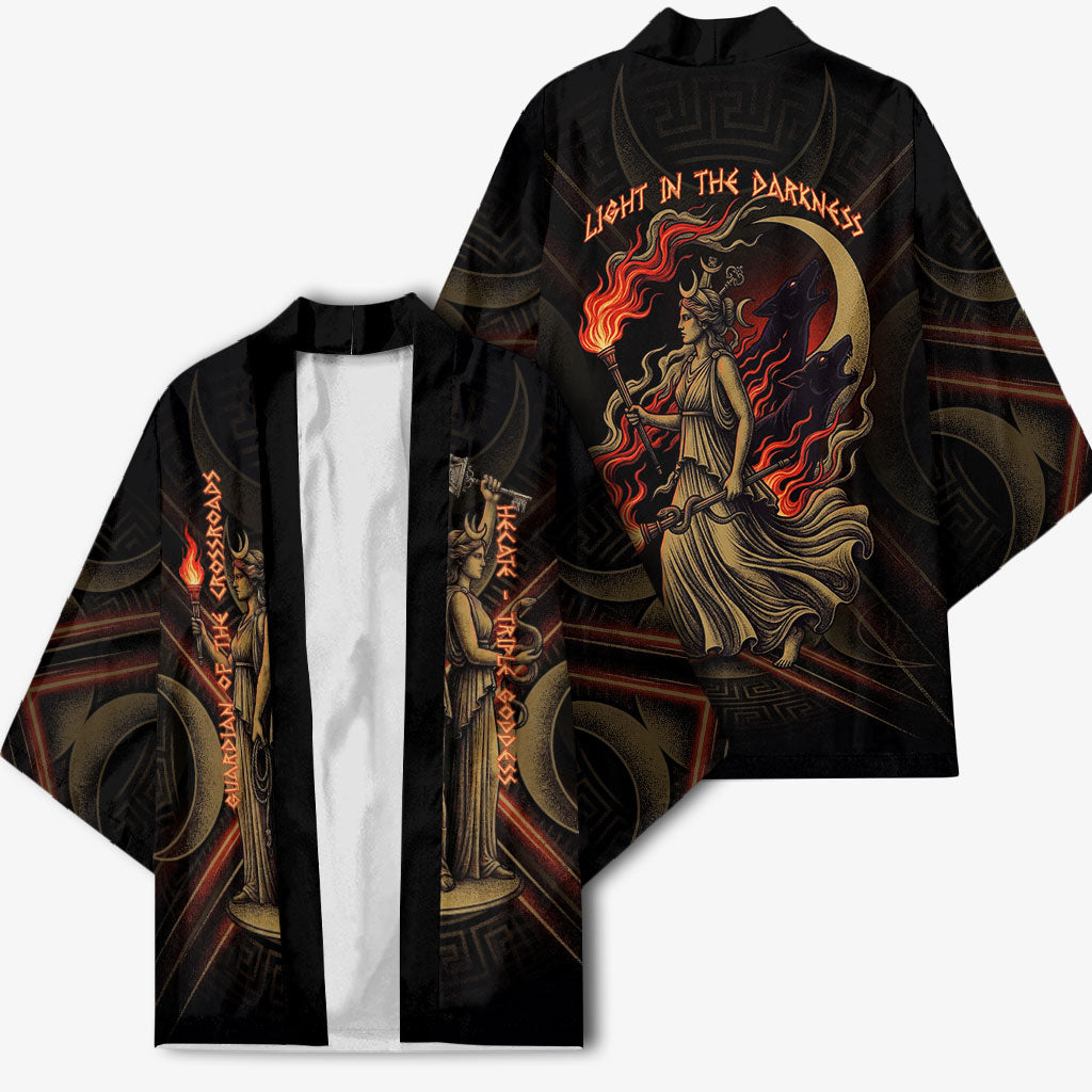 Hecate Triple Goddess Kimono Greek Hecate Flaming Torches Key Snake And Hounds