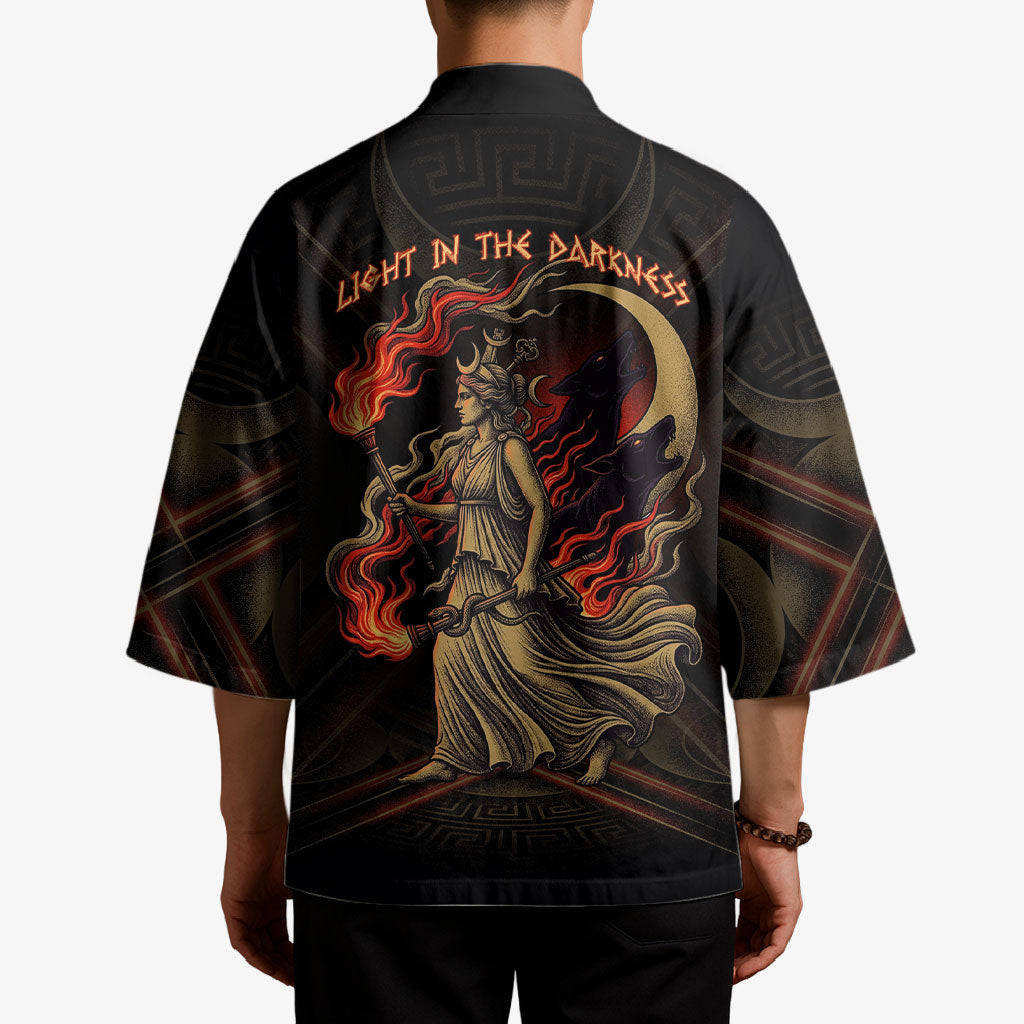 Hecate Triple Goddess Kimono Greek Hecate Flaming Torches Key Snake And Hounds
